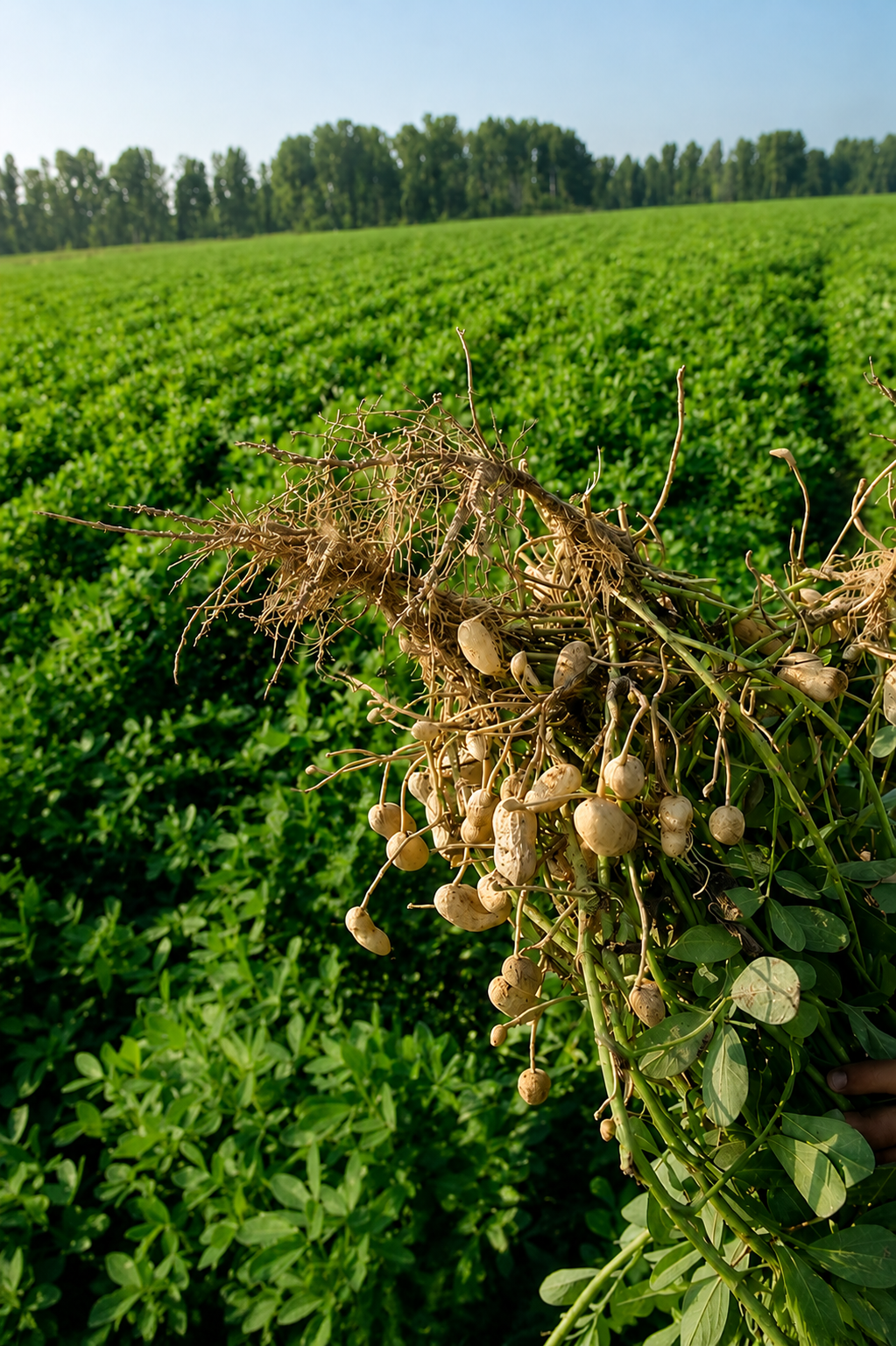 Organic groundnut farm field background